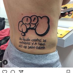 Seen outline tattoo done by mr_den with a quote from styles war 