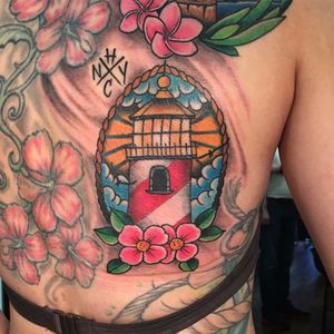 Awesome lighthouse tattoo by Jeremy #nyhc #newyorkhardcore #nyhctattoos #newyorkhardcoretattoos #jtmillertattoo #traditional #lighthouse #tattoo #traditionaltattoo #tradworkerssubmission #tradworkers #realtattoos #realtraditional #oldlines #boldtattoos #boldwillhold #topclasstattooing #tattoosandflash 