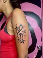 Treble Clef and Star Tattoo