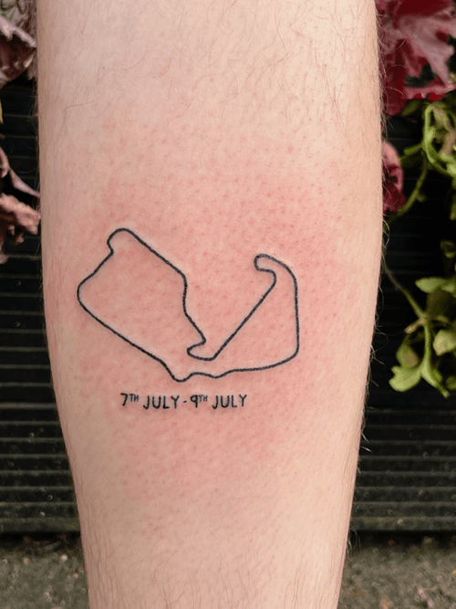 Race Track Outline Tattoo