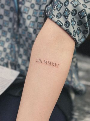 Small lettering tattoo style