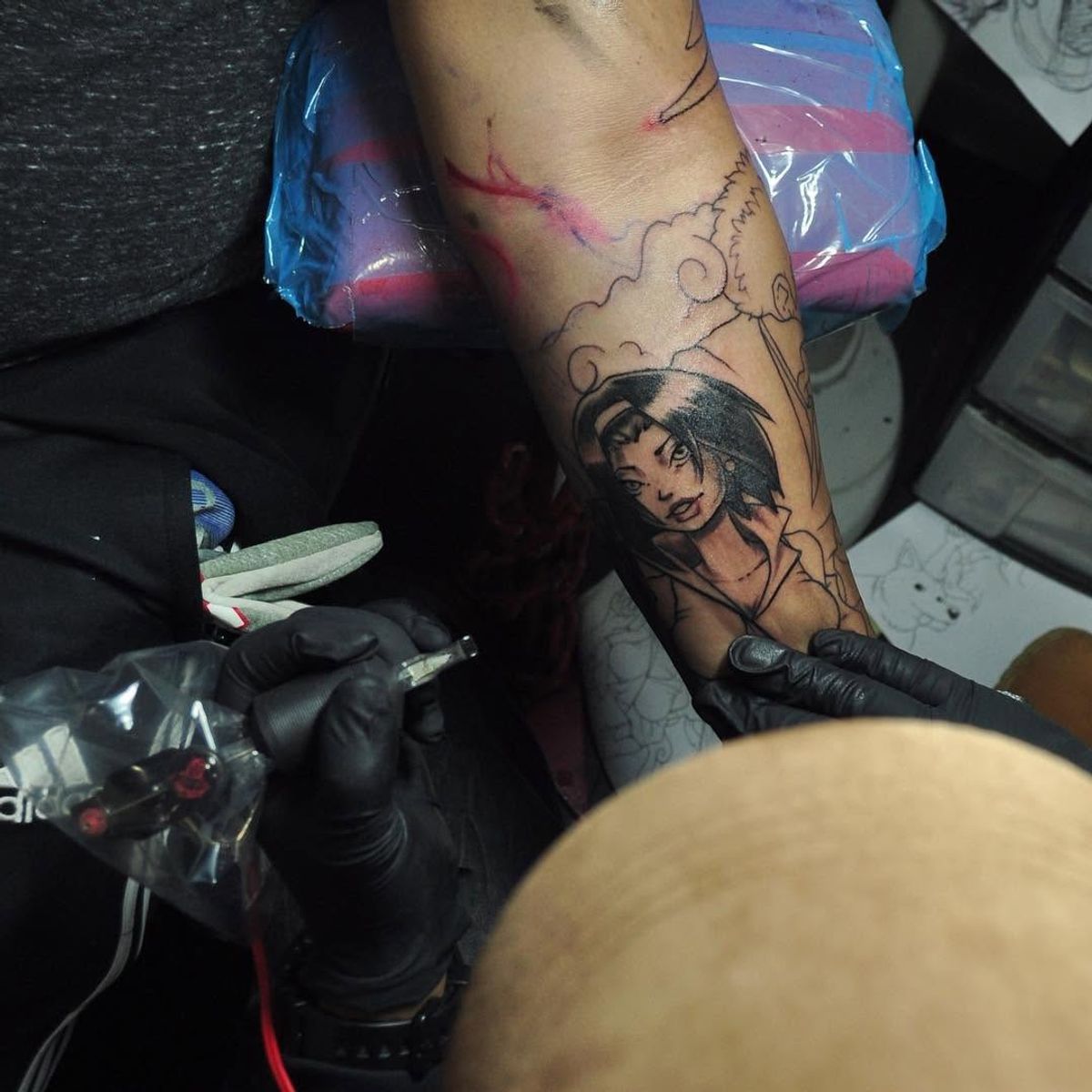 floral back tattoo