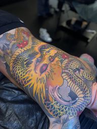 Japanese Dragon Leg Tattoo