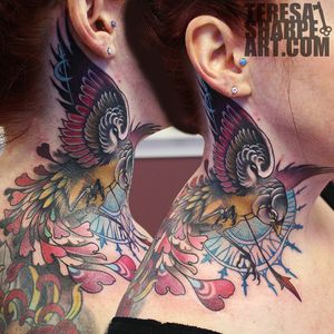 #necktattoo #bird #feather #wings