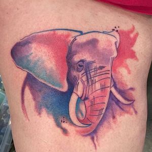Water color tattoo #watercolortattoo #tattoo #tattoos #watercolorelephant #elephant #tattooartist #tattoosforwomen #tattoosforwomen #nyc #fantasyparty #art
