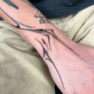 Dynamic Abstract Neotribal Arm Tattoo