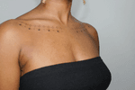 Fine Line Ornamental Collarbone Tattoo