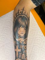 Anime Style Portrait with Gothic Imagery