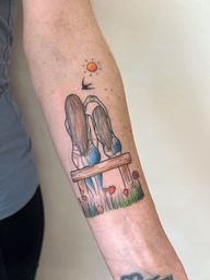 Sisters on a Bench