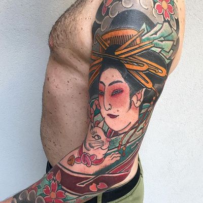 #japanese #Tattoodo #geisha #color