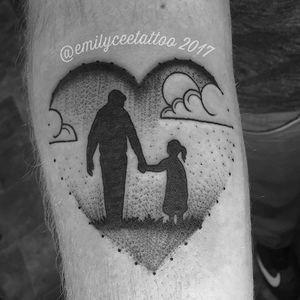 A little father daughter tattoo today! Tattoo by emilyceetattoo. #tattoo #tattoos #tattooart #tattoosnob #tattooing #ladytattooer