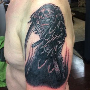 Tattoo my mrich8164 #traditional #reaper #grimreaper