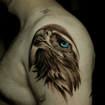 Majestic Eagle Head with Blue Eye