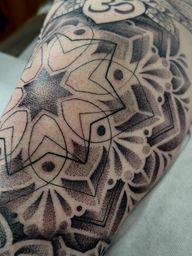 Mandala with Geometric and Dotwork Elements