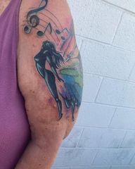 🦋🎶 #colortattoo #butterflytattoo #transformation #lasvegas #lasvegastattooartist #lasvegastattooshop #lasvegasfemaletattooartist #musictattoo #armtattoo