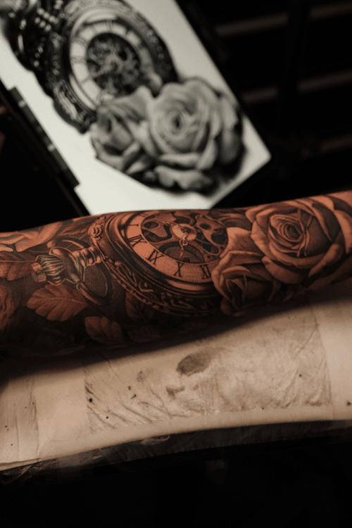 Pocket Watch with Roses