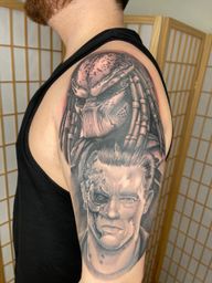 Predator and Terminator Portrait Tattoo