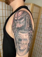 Predator and Terminator Portrait Tattoo