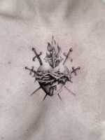 Sacred Heart with Thorns, Cross, and Swords