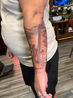Electric Guitar Landscape Tattoo