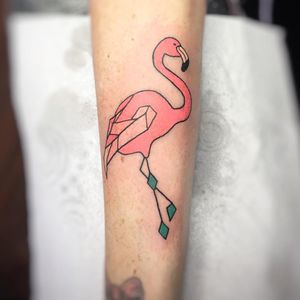 Done by elpincheloco #miami #flamingo #colortattoo #pricktattoo #shoreditch #pink #neon #tattoo #tattooartist