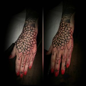 Ornate hand tattoo by angel_rose_tattooer 