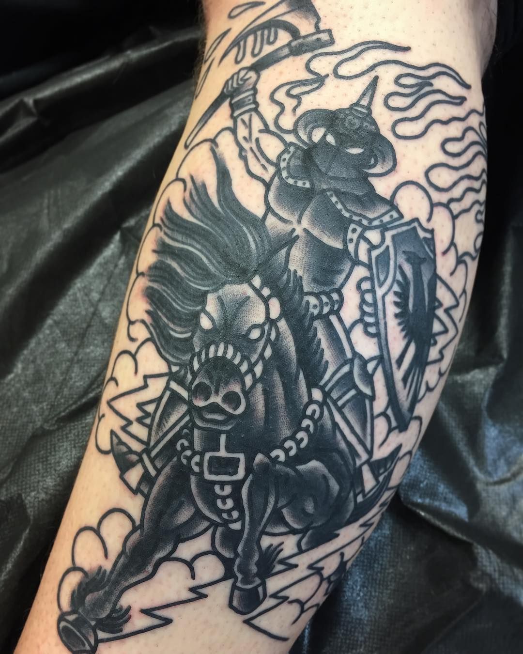 Knight helmet tattoo on the arm  Tattoogridnet
