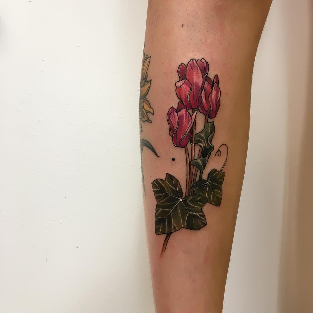 Lines Tattoo Studio  Cyclamen Flower Tattoo  httpswwwyoutubecomwatchvgTAcWmd2RzQ  Facebook