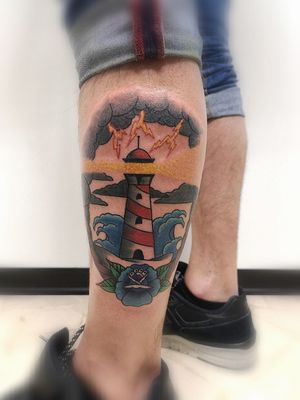 #oldschooltattoo #oldschool #lighthousetattoo #lighthouse 