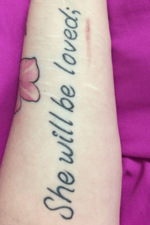 "She will be loved;" lettering by Dustin Bredlau #maroon5 #recovery #scars #songlyrics #semicolon #SemicolonProject