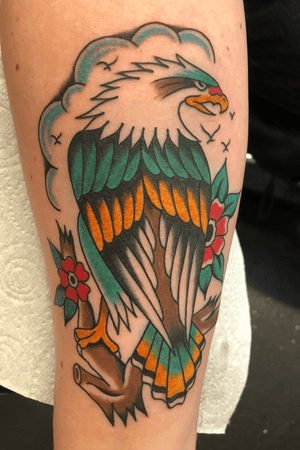 Trad eagle by J Betts at Northgate Tattoo, Bath, UK