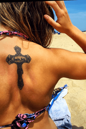 #tattooed #cross #crosstattoo #beach #ocean #tattooedandemployed #addicted