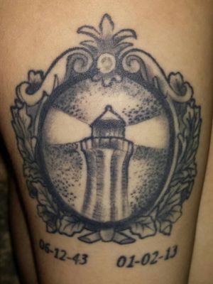 Lighthouse (memorial tattoo for my grandma)Dates: 06-12-43 ~ 01.02.13