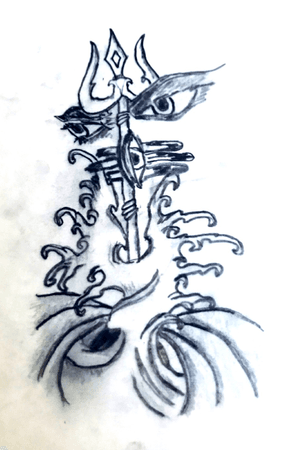 Newest Tattoo Design.  #Shiva #Trident #Waves #ThirdEye #LordShiva 