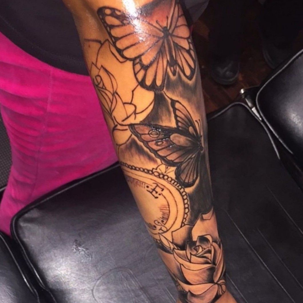 Tattoo uploaded by Tajae Gustavus • Pinterest #butterflytattoo #butterfly # sleevetattoo #sleeve • Tattoodo