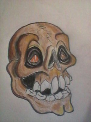 Here's a cool skull that I drew a little while back #newschool #drawing #colour 