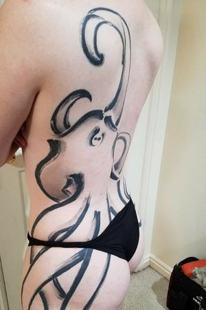 Side view of my octopus tattoo Done by Chase Johnson 
