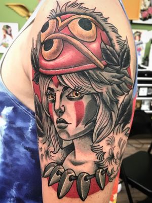 #princessmononoke #neotraditional #neotraditionaltattoo #tattooed #tattooart #tattoooftheday #anime #animetattoo 