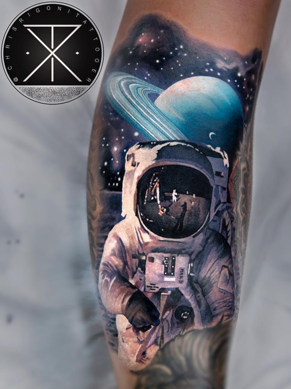 Astronaut half sleeve done by Brandon  Stabbyzz Ink  Toronto Canada  r tattoos