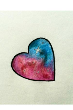 💕💖My first Galaxy (heart)💖💕 #tete #ink #inked #sketchtattoo #sketch #tattoo #heart #galaxy #pencil #color #colorful #drawing #paper #draw #colorfultattoo #apprenticetattoo #apprentice 
