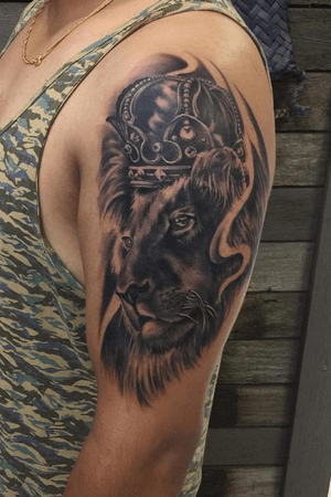 Black and grey lion by Dhruv 