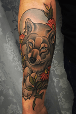 #neotraditional #wolftattoo on Brendan done @goodthingstattoo