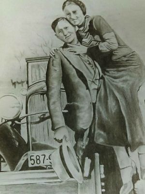 Bonnie and Clyde drawing by Red