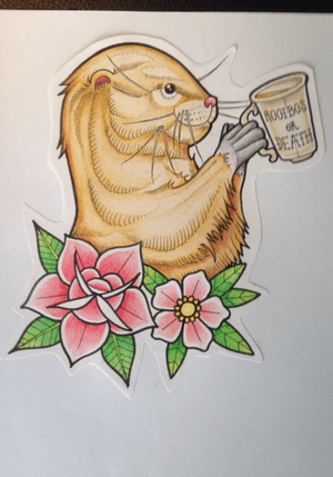 Neo traditional otter design available to be tattooed 