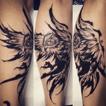 Amsterdam Tattoo1825 Kimihito, Owl Brush stroke,Back Piece Tattoo , Netherlands Japanese style Tattoo artist. #owl #owltattoo #brushstroke #brushstroketattoo 