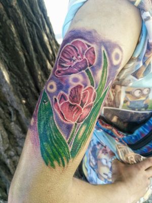 #flowerssketches #flowerpower #tattoosketch #watercolortattoo #flowers #flower# Watercolor #green #flowerstattoo #color #odessatattoo #odessatx 