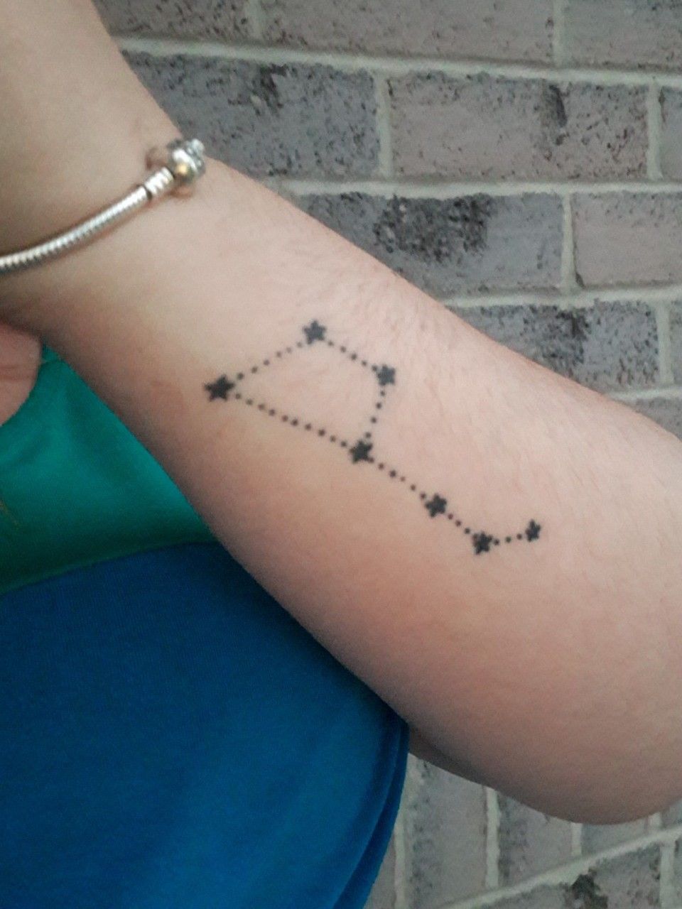 Fine line Big Dipper constellation tattoo on the inner