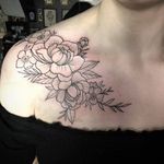 Floral linework design, done on the shoulder. A Sailor's Grave, Tattoo Studio, Belfast.