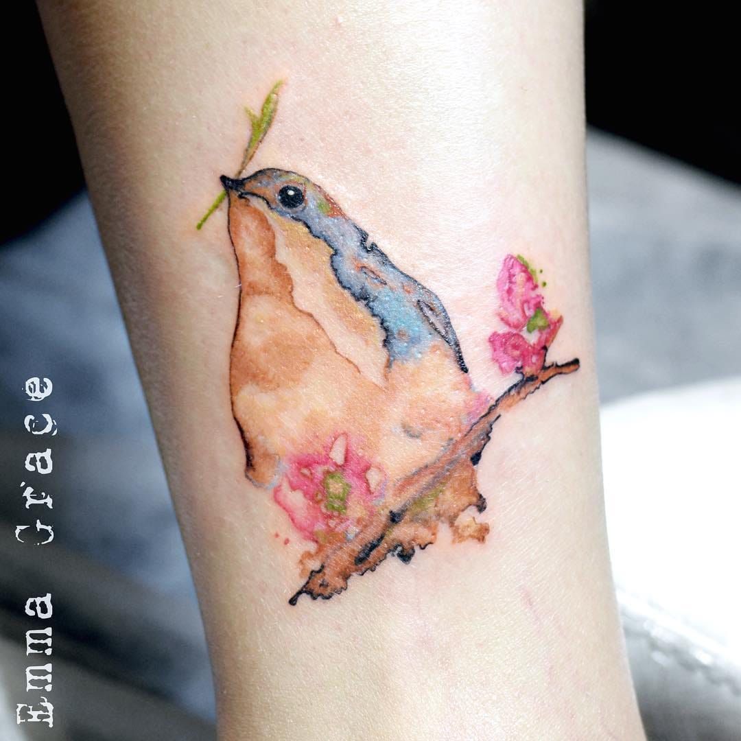 Cute Realistic Bluebird Tattoo Design