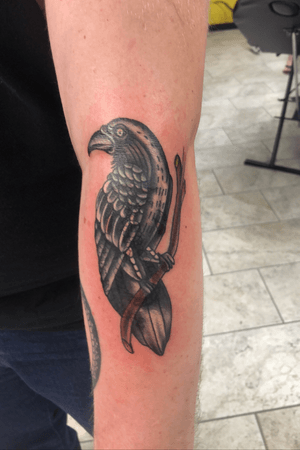 Raven tattoo cover up done by Matt at Royal Ink in Republic, Missouri. 